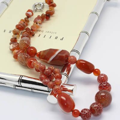 agate natural stone necklace