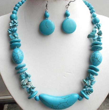 Turquoise stone necklace sets