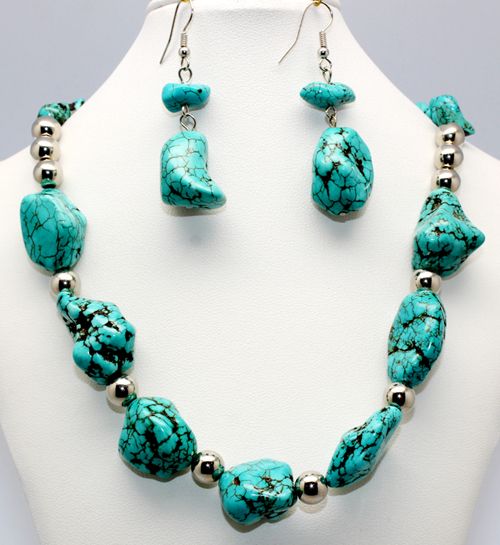 Turquoise stone necklace sets