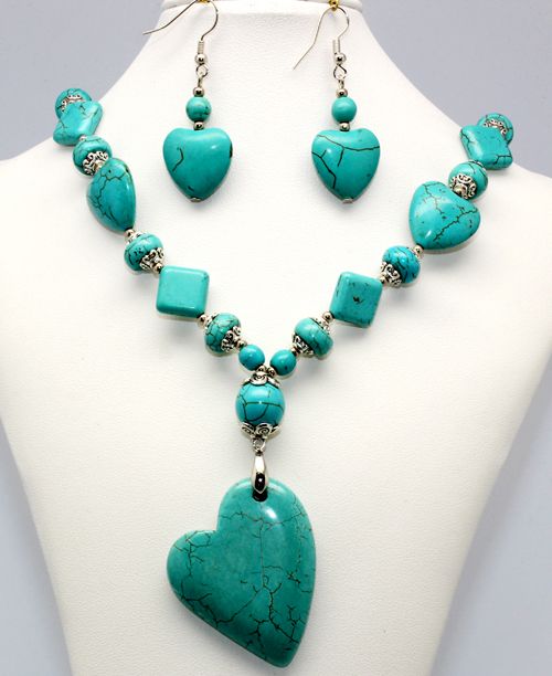 Turquoise stone necklace sets