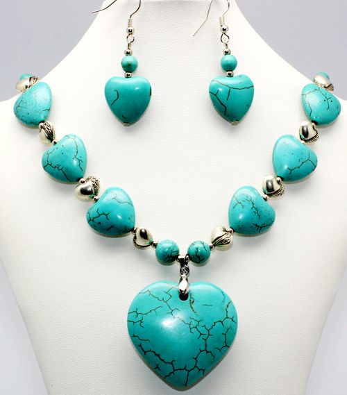 Turquoise stone necklace sets