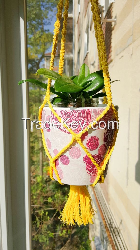 Woven Handmade Macrame Plant Hanger Pot Holder 