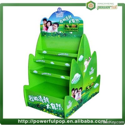 supermarket recycle ecofriendly assemble paper display stand