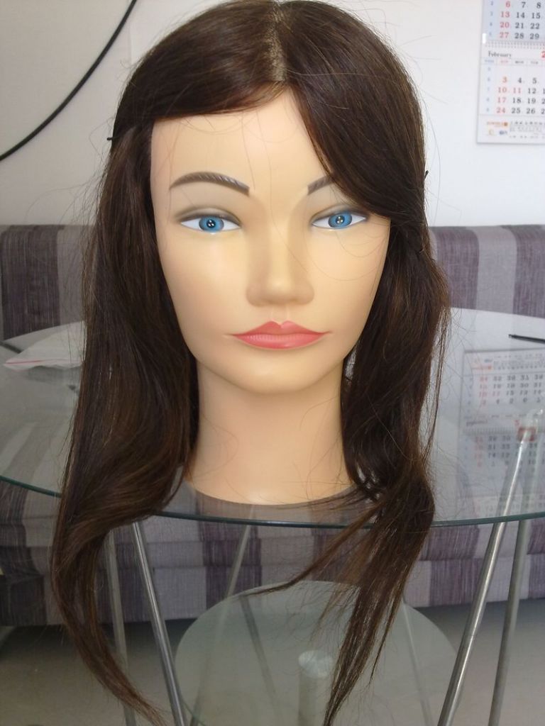 Mannequin Training Head with 100% Human Hair / Practice Head