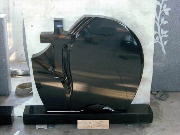 black granite tombstone / European style tombstone