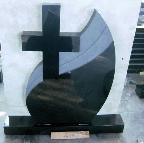 black granite tombstone / European style tombstone