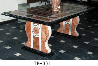 Marble table with pattern
