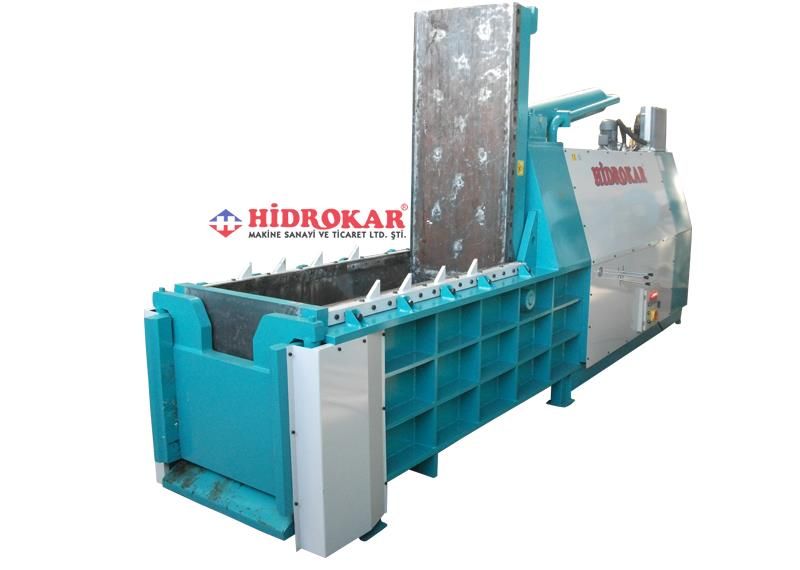 hydraulic scrap baling press front dump hidrokar