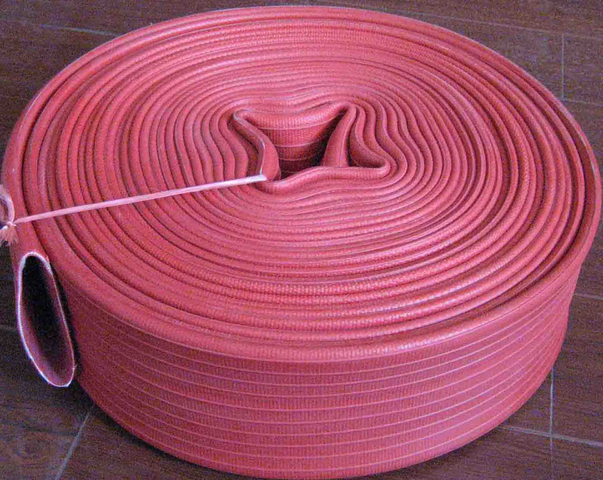 red rubber covered hose