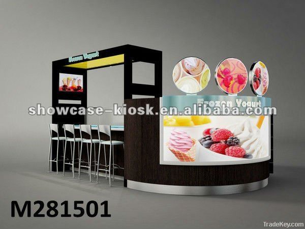 Customized frozen yogurt ice cream kiosk design in mall for sale