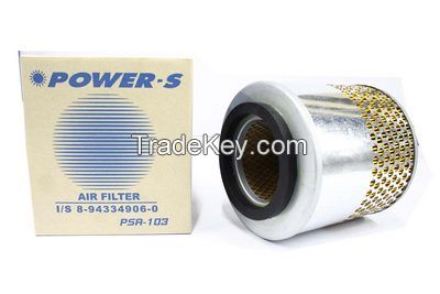 POWER-S AIR FILTER ISUZU TFR 87HP YEARS 1992 - 1999 ENGINE 4JA1  2, 500 CC  OEM NUMBER 8-94334906-0 0 (PART NUMBER PSA-103-S)