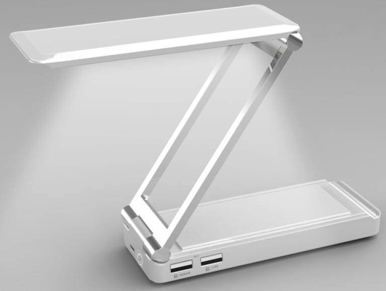 Multi-functional portable power bank with bracket and LED flash lamp