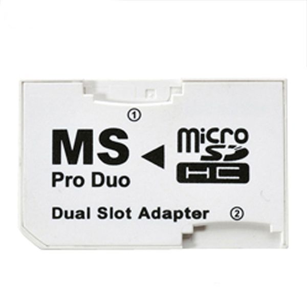 Dual card slot Micro SD to Memory Stick Pro Duo adapter