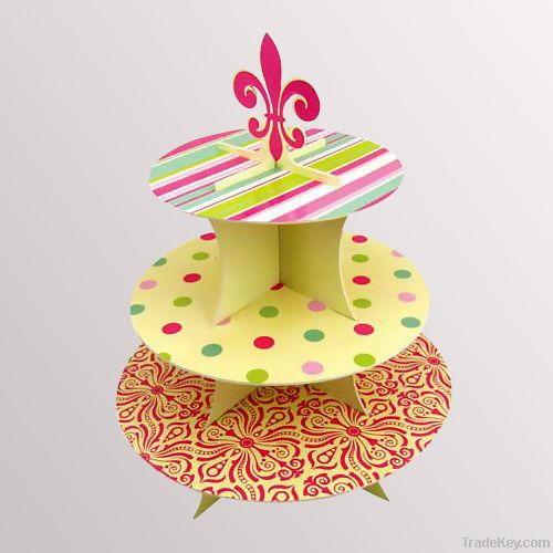 Customized cheap cardboard cake stand for retail shop