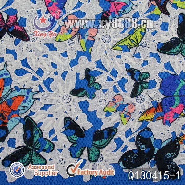 100% poly milk chemical lace fabric factory in China