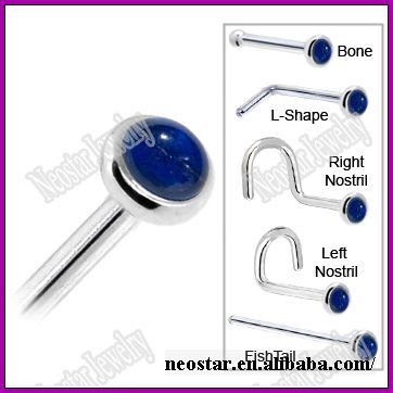 Stainless Steel gem Nose Rings