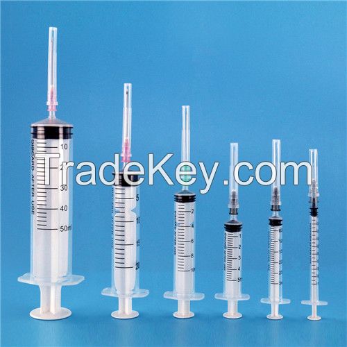 Disposable syringe with needle