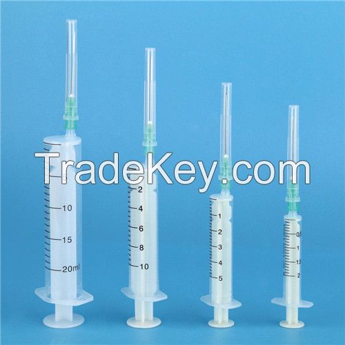 Disposable syringe with needle 2 parts