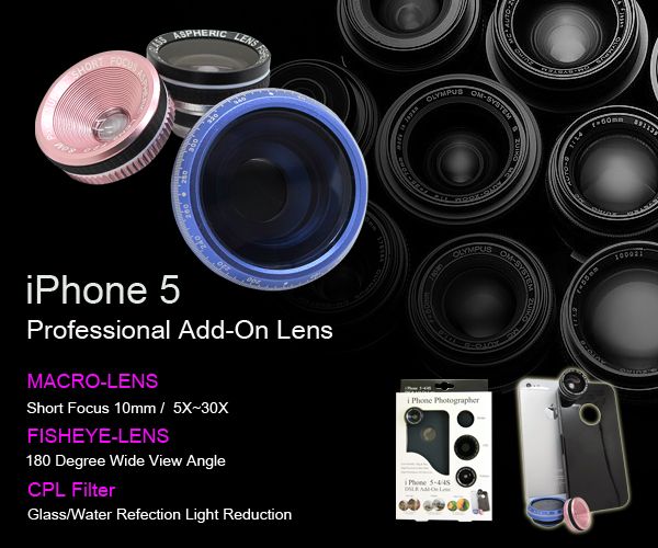 lens for iphone5 camera 3 in 1 fisheye macro CPL