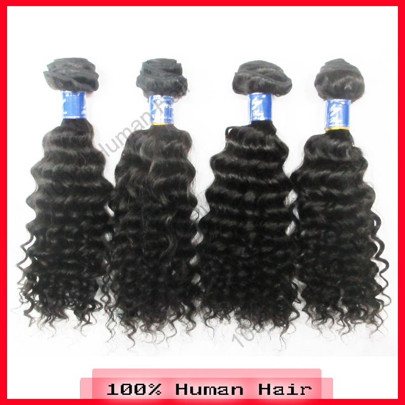 Free Shipping Unprocessed Deep curly hair weave Brazilian virgin hair extensions Brazilian virgin Remy Hair Human Queen Hair