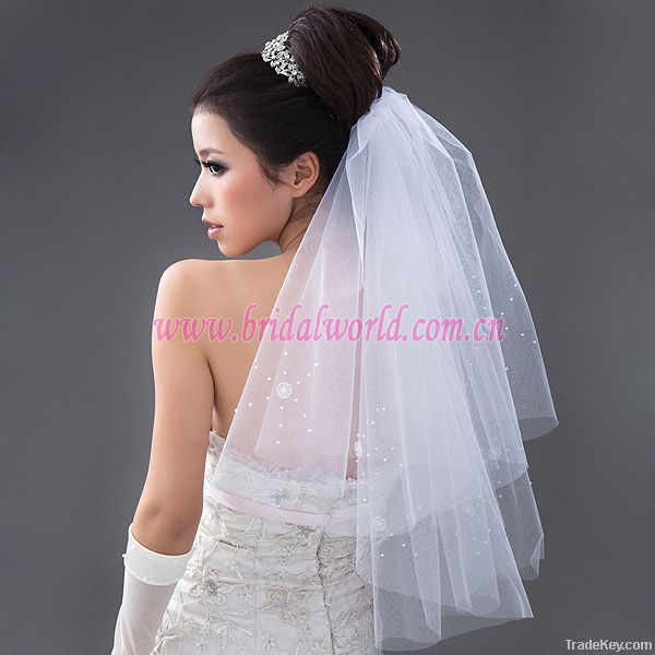 Simple bridal wedding veil