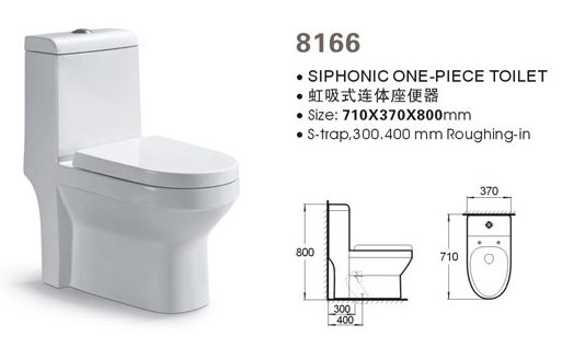 Siphonic one-piece toilet XB-8166