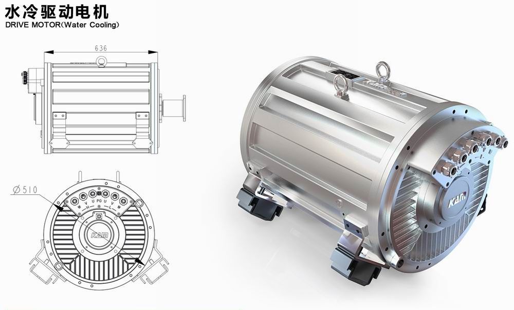 WATER-COOLED HIGH EFFICIENCY ELECTRIC VEHICLE  DRIVE MOTOR