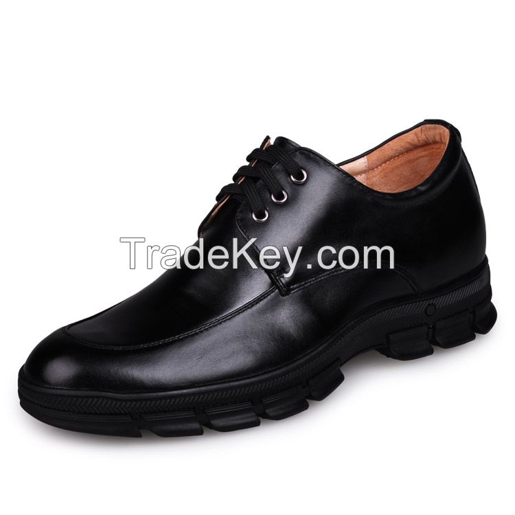 Menâ€™s  Low  Heel Cow  Leather  Elevator  Shoes 