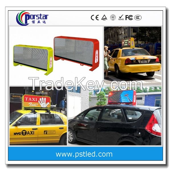 taxi top led display board/3Gwireless taxi advertising led display