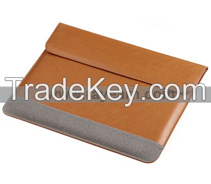 2015 Macbook Air 12 inch Leather Sleeve (Brown) for Apple Macbook Air 12 by REYON