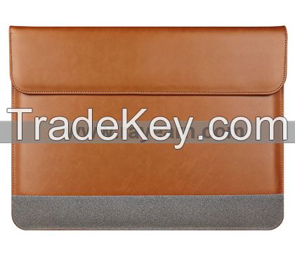 2015 Macbook Air 12 inch Leather Sleeve (Brown) for Apple Macbook Air 12 by REYON