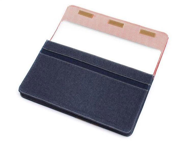 denim and genuine leather case for Macbook Pro 13 inch,  denim Sleeve (Blue) for Apple Macbook 13 inch
