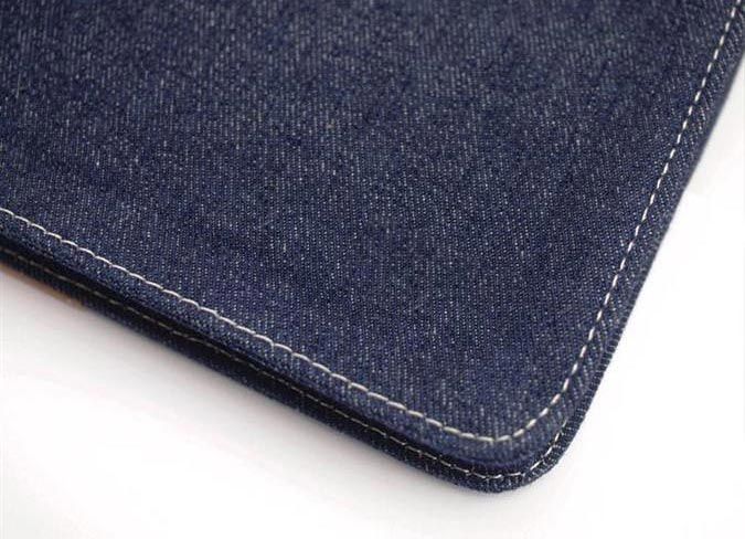 denim and genuine leather case for Macbook Pro 13 inch,  denim Sleeve (Blue) for Apple Macbook 13 inch