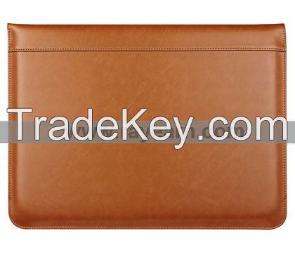 2015 Macbook Air 12 inch Leather Sleeve (Brown) for Apple Macbook Air 12 by REYON
