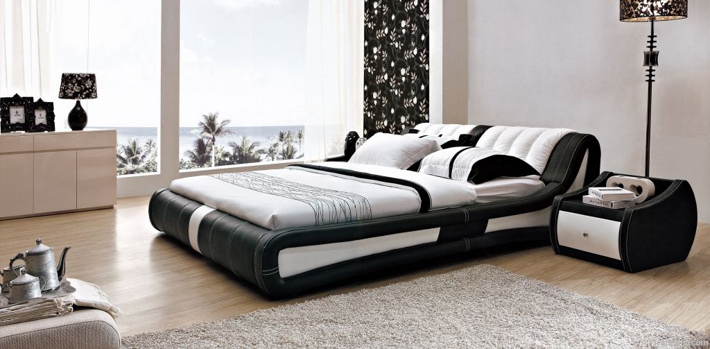 2013 Popular Genuine Leather Bed (8001)