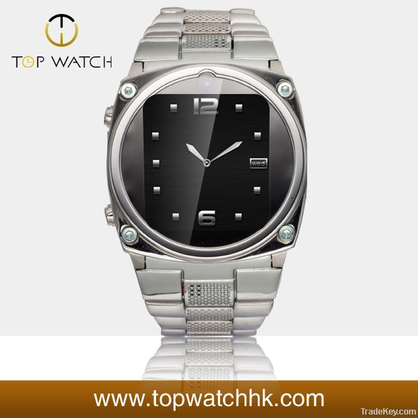 fashion watch stainless watch phone with spy camera high qulity