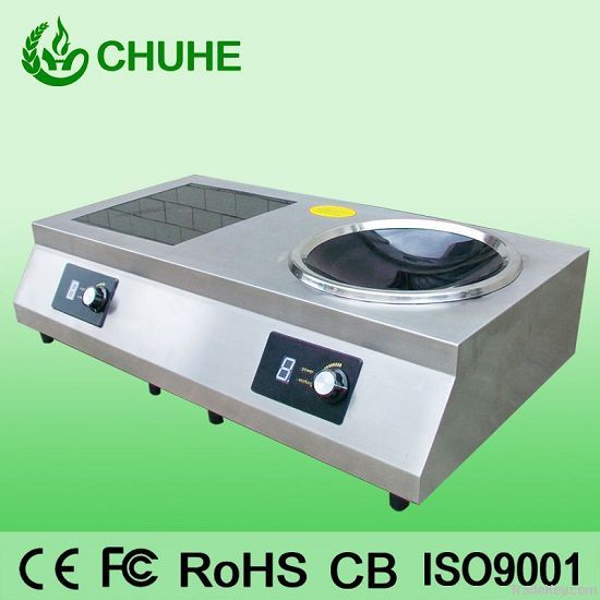 Commercial double burner induction cooker