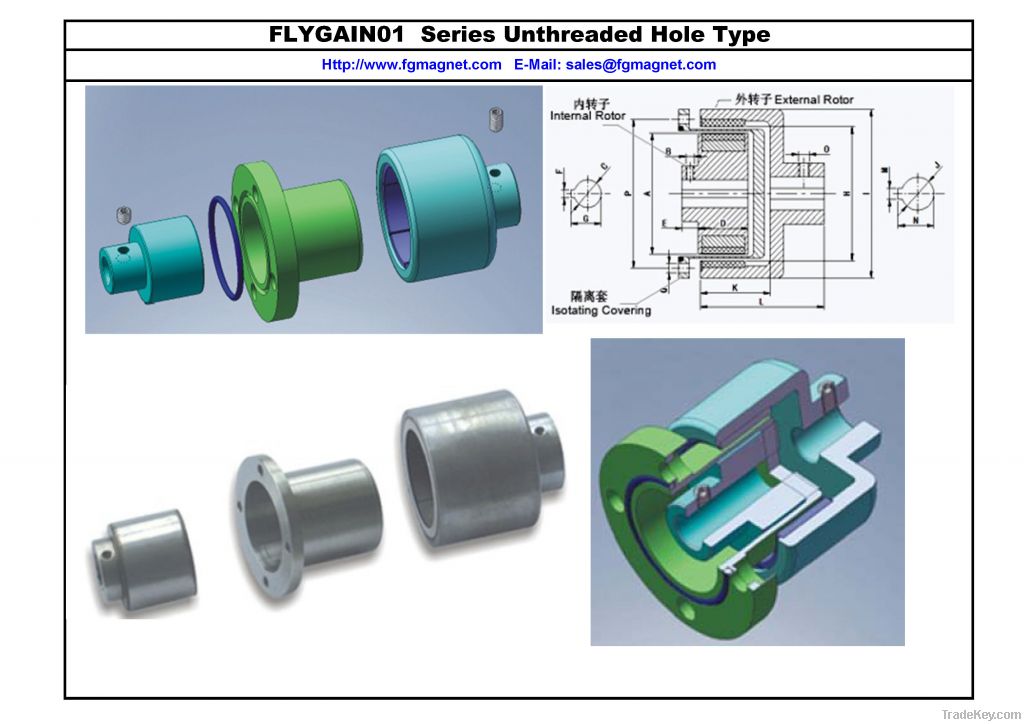 magnetic coupling with unthreaded hole