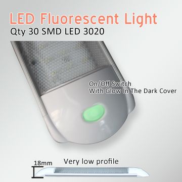 RV LED interior fluorescent light fixture