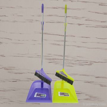 Plastic dustpan with broom