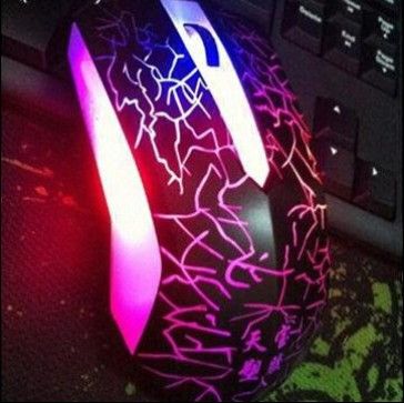 Wired Gaming Mouse with Changeable LED Backlight, Easily to Install and Set-up