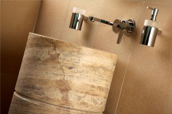 Standing Roman Travertine Wash Basin