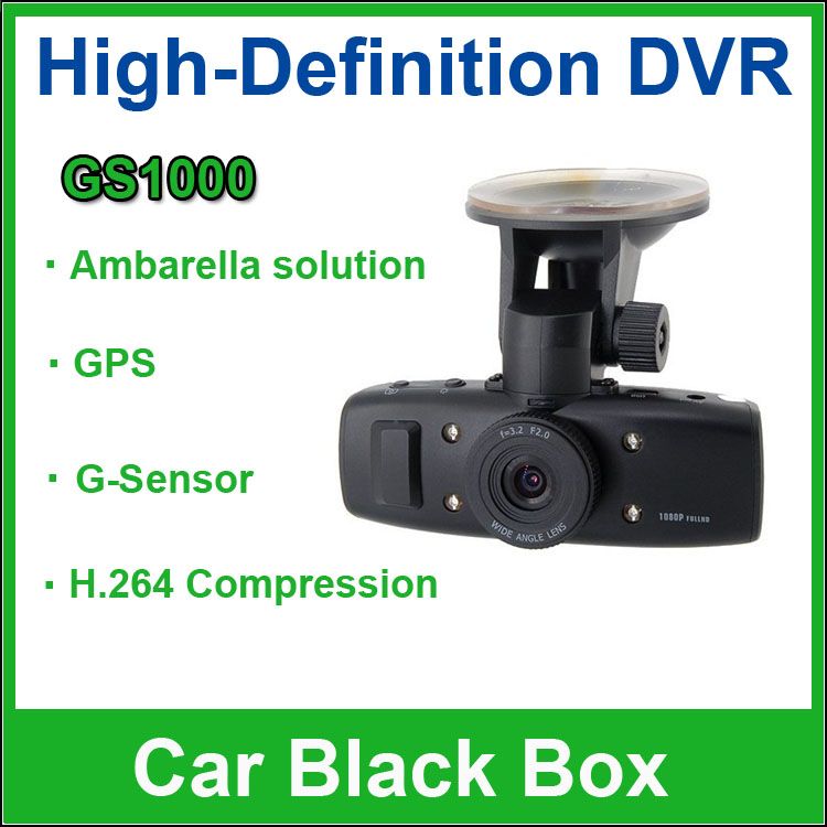 New 100% original Full HD 1080P 30FPS GS1000 1.5" LCD Car DVR Recorder with GPS logger G-sensor H.264 4 IR light Ambarella CPU