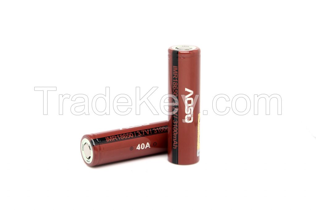 aoisbo hybrid lithium ion battery wholesale alibaba 18650 battery specs 3100mah 40A battery