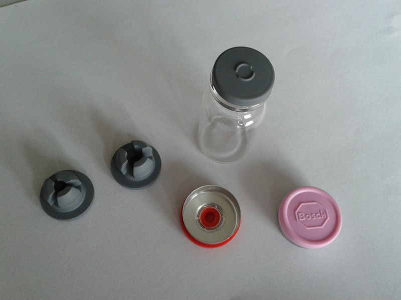 rubber stopper and aluminum crimp caps