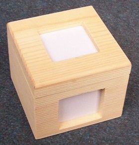 wooden business card box