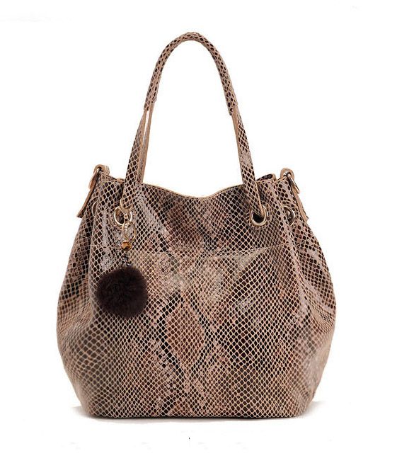 Fashion Designer Leather Shoulder Bag Snake Skin Pattern Lady Handbag Leisure Bag