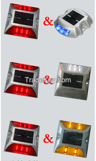 Long time Road safety square aluminium led solar road stud