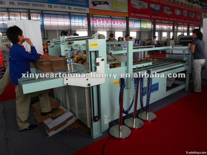 corrugated cardboard gluing and folding machine