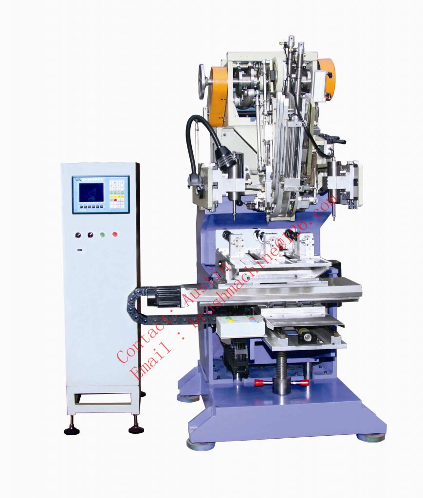 High-speed flat wire drilling and tufting machine
